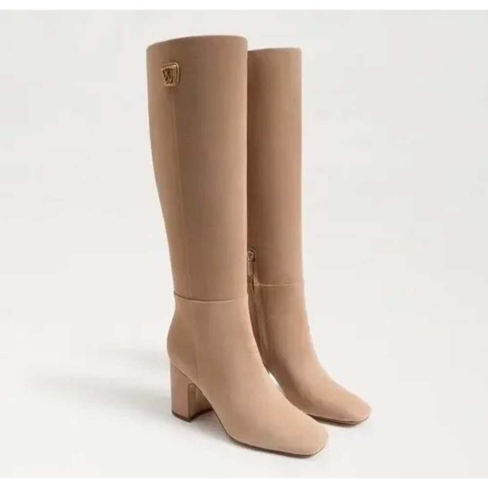 New Sam Edelman Faren Knee-High Boots Women 9 Tan Suede Contemporary Chic